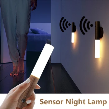 2020 LED Infrarød Sensor Lysfølsomme Sensor Nat Lys Wireless USB-Genopladelige Nat lampe, Seng, Garderobe væglampe