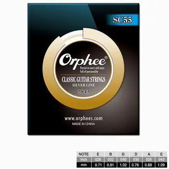 Orphee SC Serie 6 Pc ' er Klar Nylon Sølv Forgyldt Wire Classic Klassisk Guitar Strenge