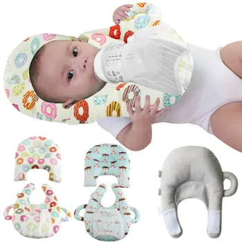 Baby Fodring Pude Pude med flaskeholder Hånd Fri Bærbare Hule Sygepleje Pude Anti-Hoved Pude