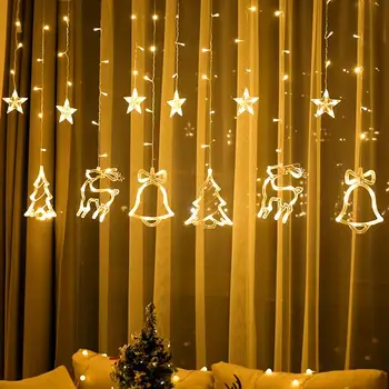 Elk Bell String Lys LED-Jul Indretning Til Hjemmet Hængende Garland Christmas Tree Decor Ornament 2020 Jul Xmas Gave Nye År