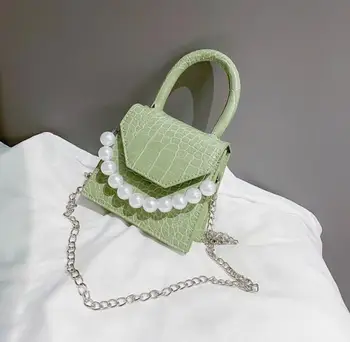 2020 sommeren alsidig messenger kæde taske enkelt skuldertaske lille torv bag pearl håndtaske