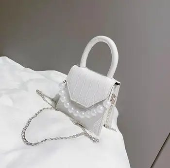 2020 sommeren alsidig messenger kæde taske enkelt skuldertaske lille torv bag pearl håndtaske
