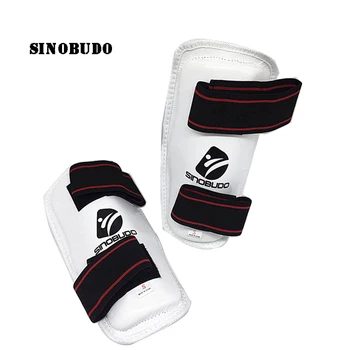SINOBUDO Nyeste Voksen Barn Taekwondo Protector Shin Foot Guards Kickboxing WTF Godkendt MMA Sanda Beskyttelse Materiale