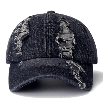 Nye Denim Hætte, Høj Kvalitet Hul Baseball Cap Fritid Bomuld Cap Til Mænd Og Kvinder Udendørs Sport Streetwear Hat Hætte