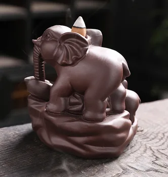 Hot Salg Tilbagestrømning Røgelse Brænder Elefant Gud Emblem Lovende og Succes Keramiske Kegle Pande Zen indretning