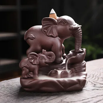 Hot Salg Tilbagestrømning Røgelse Brænder Elefant Gud Emblem Lovende og Succes Keramiske Kegle Pande Zen indretning