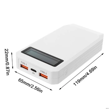 (Uden Batteri) Dual USB QC 3.0 + Type C PD Output-3x 18650 Batterier DIY-Power Bank Box Holder Tilfælde Hurtig Oplader Til Mobiltelefon