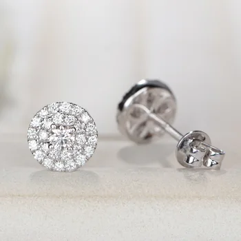Solid S925 Sølv FL Diamant-Øreringe til Kvinder Fine Bizuteria Ren Gemstone Orecchini Kolczyki Sølv 925 Smykker Øreringe