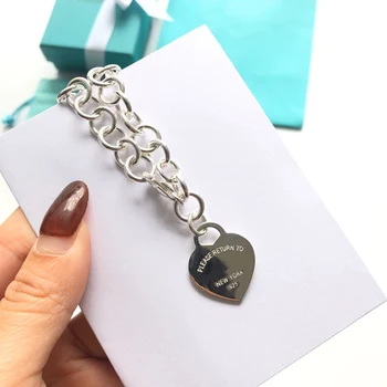 Kvinder Halskæde Hård sex hjerteformet Vedhæng tilbehør Piercing pil S925 Sterling sølv Smykker Valentine ' s gave