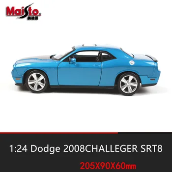 Maisto 1:24 2008 Dodge Challenger SRT8 Royal Blå simulering legering bil model håndværk dekoration samling toy værktøjer gave