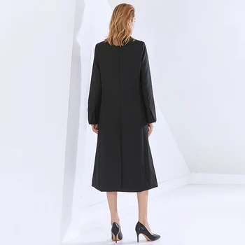 TWOTWINSTYLE Minimalistisk Sort Blazer Til Kvinder Hak Lange Ærmer Afslappet Plus Size Blazere Kvindelige Efterår Mode Tøj 2020