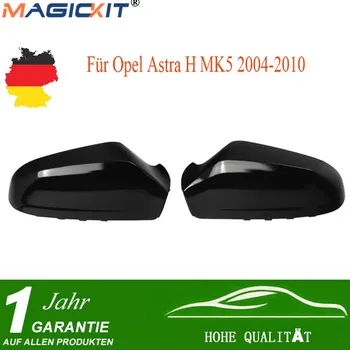 MagicKit Par Sort Højglans Bil bakspejl Skaller sidespejl Cover Beskytter Cap Passer Til Vauxhall Opel Astra H MK5 04-09