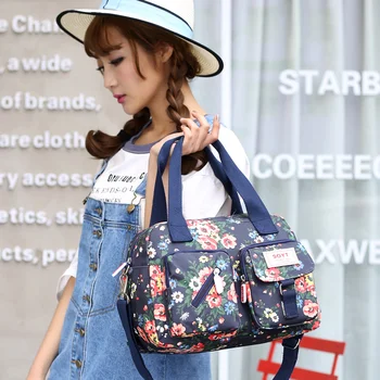 SOYT Mærke 2020 nye populære Blomster og dyr mønster Nylon kvinder håndtasker skulder taske til kvindelige udskrivning messenger tasker