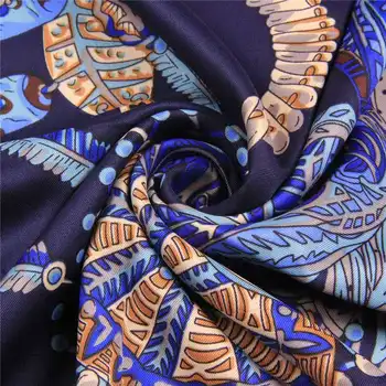 Twill Luksus Mærke Gemstone Print Silke Tørklæde Til Kvinder, Store Torv, Halstørklæder, Pandebånd Sjal Hijab