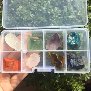 8stk Naturlige kvartskrystaller undervisning kognition hård sex ædelstene, mineraler healing rå sten som gaver