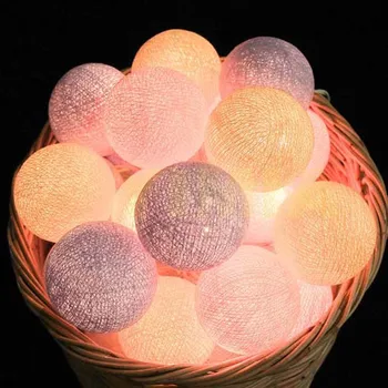 Pastel Lavendel Creme Pink Bomuld Bolden Lys LED-Ferie kulørte Lamper til Soveværelset Kid ' s Værelse, Børnehave, Bryllup, Fødselsdag, Gave, Fest