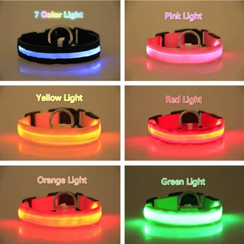 LED hundehalsbånd med USB-Opladning, Farverige Lys Sikker Anti-Tabte Halsbånd til Hvalp, Killing Hunde Føre Kraver 7 Lys Pet Produkter