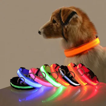 LED hundehalsbånd med USB-Opladning, Farverige Lys Sikker Anti-Tabte Halsbånd til Hvalp, Killing Hunde Føre Kraver 7 Lys Pet Produkter