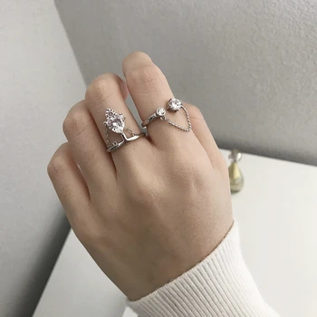 Silvology 925 Sterling Sølv Kæde Hjertet Crown Ringe Lys Luksus Zircon Elegante Smil Ringe til Kvinder 2020 Venskab Smykker