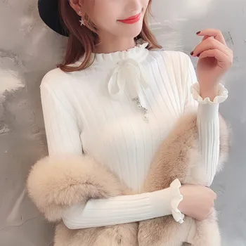Zoki Elegante Flæser Kvinder Pullover Sweater Nye 2020-Fashion Forår Koreanske Slanke Piger Strikket Jumper Langærmet Blød Basic Top
