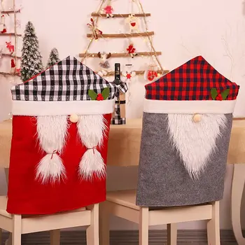 Jul Stol Tilbage Dække Plys Gnome Santa Klausul Hat juledekoration til Hjemmet Nye År Part Xmas Gifts9