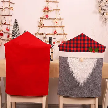 Jul Stol Tilbage Dække Plys Gnome Santa Klausul Hat juledekoration til Hjemmet Nye År Part Xmas Gifts9