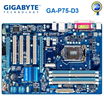 Gigabyte GA-P75-D3 Oprindelige Bundkort LGA 1155 DDR3 USB2.0 USB3.0 SATA3 P75 D3 32 GB Intel B75 22nm Desktop Bundkort Renovere