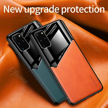 Tilbage Læder taske til Samsung Galaxy Note 20 Ultra Tilfælde Blødt TPU Ramme Luksus Back Cover til Samsung Note20 S20 Ultra Plus