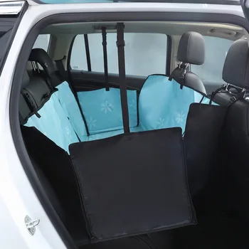 Blue Print Blomst Dog Bilen På Bagsædet Dække Pet Vandtæt Beholder Bilen Bag Bagsædet Oxford Høj Qulity Pude Protector