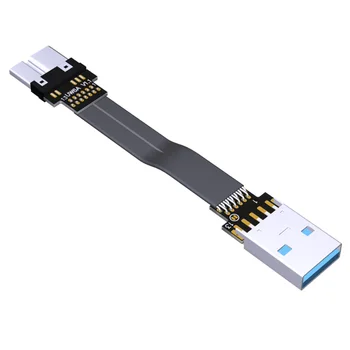 S-W Antenne Skjold USB 3.0 Fladskærms båndkabel FFC FPV USB 3.0-Micro-B-Kabel Mandlige og kvindelige Sammenklappelig aksial albue Kabel-Vinklet