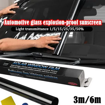 Sort Auto Bil Hjem vinduesglas Bygning Toning Film Roll siderude Solar UV-Beskyttelse Mærkat Skraber Gardin