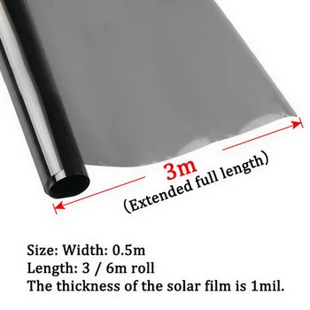 Sort Auto Bil Hjem vinduesglas Bygning Toning Film Roll siderude Solar UV-Beskyttelse Mærkat Skraber Gardin
