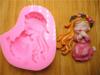 Lille Prinsesse Silicone Mold Kage Forme Chokolade Gips Stearinlys, Sæbe Candy Forme Køkken Bages Gratis Fragt