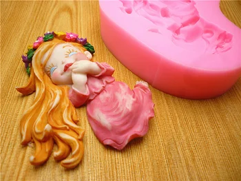 Lille Prinsesse Silicone Mold Kage Forme Chokolade Gips Stearinlys, Sæbe Candy Forme Køkken Bages Gratis Fragt
