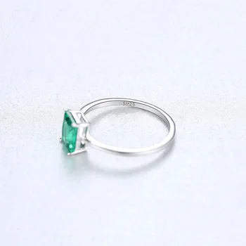 Jellystory Nye Design 925 Sterling Sølv Ring Smykker Zircon indlagt finger ringe smaragd grøn Farve Ædelsten for Dame størrelse 6-9