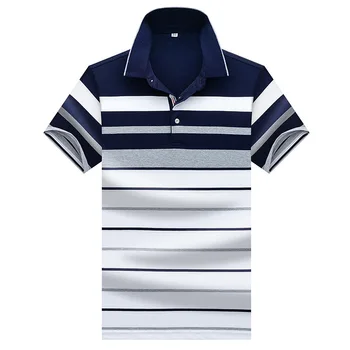 95% Bomuld, til Mænd Klassisk Stribet Polo-Shirt i Bomuld kortærmet NYE Ankom 2020 sommer Plus størrelse M-XXXXL