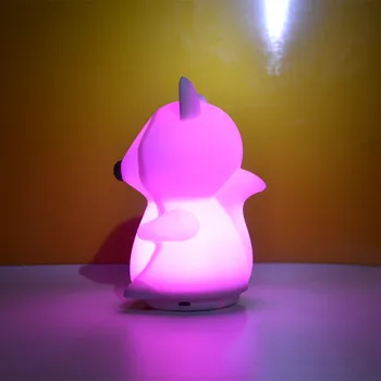 Silikone Fox Penguin Musik Lampe Trådløs Bluetooth Højttaler Afspiller 9 Farver LED Nat Lys USB-Genopladelige Soveværelse sengelampe