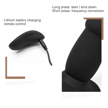 Ruswi 10 Speed USB charge Silikone Adult Sex Toy Trådløs Fjernbetjening Vibrator Anal Plug med Stærk Sugekop Buede Perle