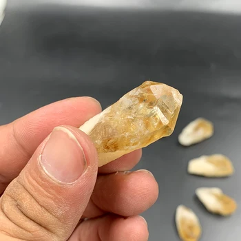 10STK naturlig Citrin Sekskanter krystal, gul kvarts Punkt Healing Sekskantet Wand Behandling Sten mineral prøve