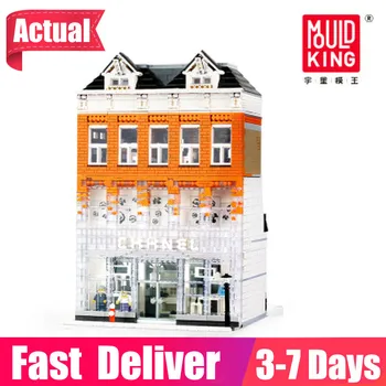 SKIMMEL KING 16021 Kreative Streetview-Serien Crystal Palace AMSTERDAM med Led Lys Model byggesten Mursten Kids Legetøj Gave