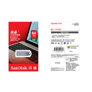 Original Sandisk USB-2.0-Mini-Usb-Flash-Drev, USB-Stick, Memory Stick Flash Disk 16gb, 32gb, 64GB Gratis Lanyard Z71 Metal billige