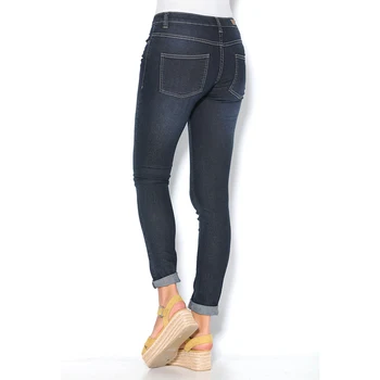 Kvinders lange cowboybukser medium talje slim fit klip 5 lommer Jeans KVINDE, PIGE JEANS ANKEL