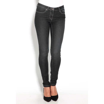 Kvinders lange cowboybukser medium talje slim fit klip 5 lommer Jeans KVINDE, PIGE JEANS ANKEL
