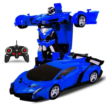 Børn Legetøj Elektriske RC Bil, sportsvogn stødsikker Transformation Robot Toy Fjernbetjening Deformation Bil RC Robotter
