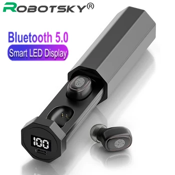 2020 TWS Trådløse Bluetooth-V5.0 Øretelefoner HiFi Stereo Auto Par Hovedtelefoner, Sport Headset LED Touch-Kontrol For Alle Smart Telefon