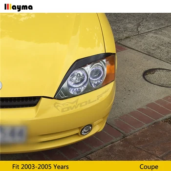 Carbon Fiber Forlygte dekorative sticker Til Hyundai Coupe 2003 - 2005 Fiber glas primer mat sort front Øjenbryn 2 stk/sæt