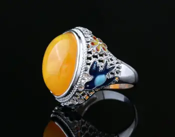 Charmerende Sølv Smykker tibet sølv Ambers bivoks Ring Håndlavet Fine Smykker, Vintage Ringe