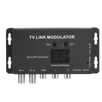 TM70 UHF TV Modulator AV for RF-Converter IR Extender med 21 Channel-Displayet PAL/NTSC valgfri Høj Kvalitet Plast Sort