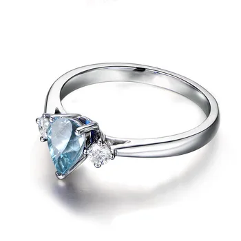 JoyceJelly luksus ring med 1 carat vand drop form naturlige topas ædelsten 925 sterling sølv smykker, ringe til kvindelige bryllup