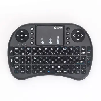2,4 Ghz-Baggrundsbelyst Air Mouse i8 Mini Trådløse Tastatur med Touchpad, Baggrundsbelyste Tastatur Fjernbetjening til Android TV BOX/Mini-PC/H96
